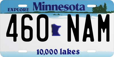 MN license plate 460NAM