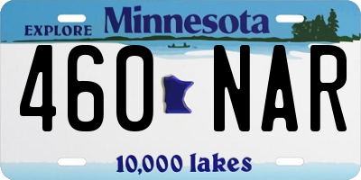 MN license plate 460NAR