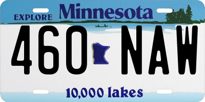 MN license plate 460NAW
