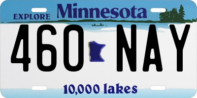 MN license plate 460NAY