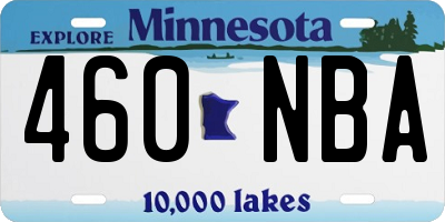 MN license plate 460NBA