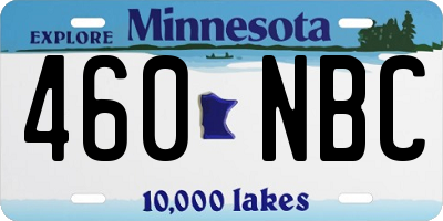 MN license plate 460NBC