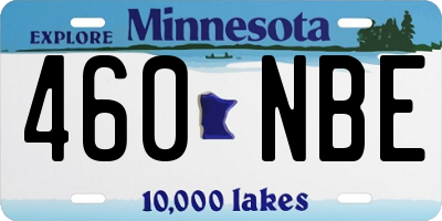MN license plate 460NBE