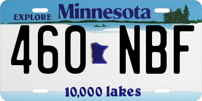 MN license plate 460NBF