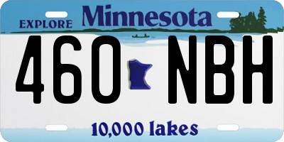 MN license plate 460NBH