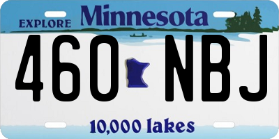 MN license plate 460NBJ