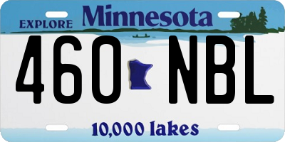 MN license plate 460NBL