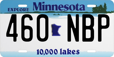 MN license plate 460NBP