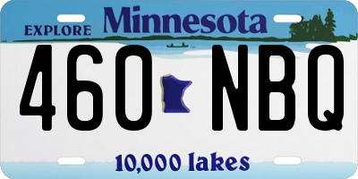 MN license plate 460NBQ
