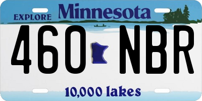 MN license plate 460NBR