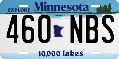 MN license plate 460NBS
