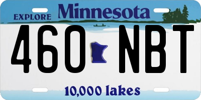 MN license plate 460NBT