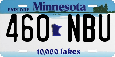 MN license plate 460NBU