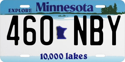 MN license plate 460NBY