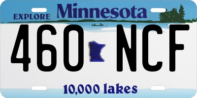 MN license plate 460NCF