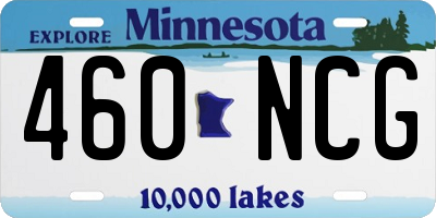MN license plate 460NCG