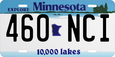MN license plate 460NCI