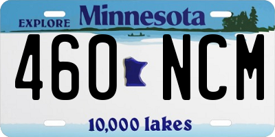 MN license plate 460NCM