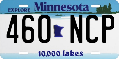 MN license plate 460NCP