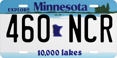 MN license plate 460NCR