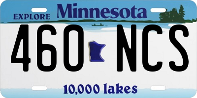 MN license plate 460NCS