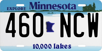 MN license plate 460NCW