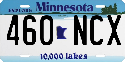 MN license plate 460NCX