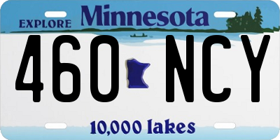 MN license plate 460NCY