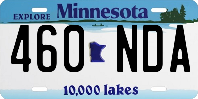 MN license plate 460NDA