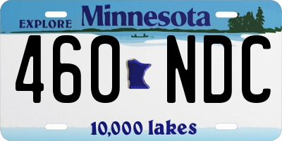 MN license plate 460NDC