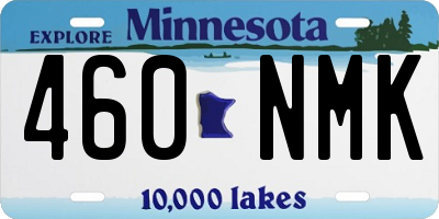 MN license plate 460NMK