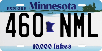MN license plate 460NML