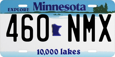 MN license plate 460NMX