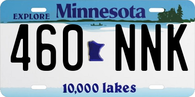 MN license plate 460NNK