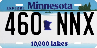 MN license plate 460NNX