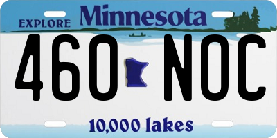 MN license plate 460NOC