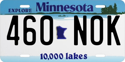 MN license plate 460NOK