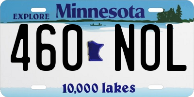 MN license plate 460NOL