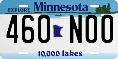 MN license plate 460NOO