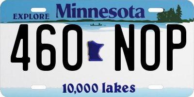 MN license plate 460NOP