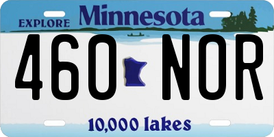 MN license plate 460NOR