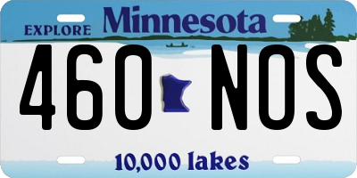MN license plate 460NOS
