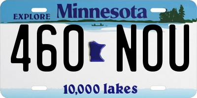 MN license plate 460NOU
