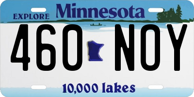 MN license plate 460NOY