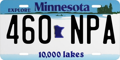 MN license plate 460NPA