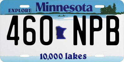 MN license plate 460NPB
