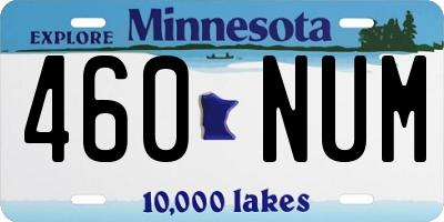 MN license plate 460NUM