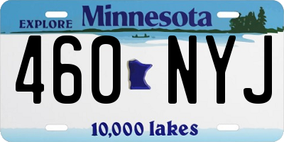 MN license plate 460NYJ