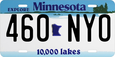 MN license plate 460NYO