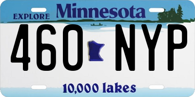 MN license plate 460NYP